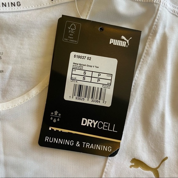 NEW PUMA Metal Splash Deep V Mesh Painted T-shirt - Picture 8 of 9